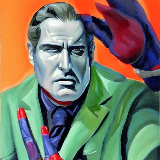 Image similar to a painting in the style of theodore jasper and in the style of alex ross.