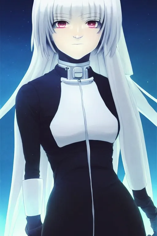 Image similar to portrait Anime cyborg girl in nun clothes, holy church Warhammer 40000, cute-fine-face, white-hair pretty face, realistic shaded Perfect face, fine details. Anime. realistic shaded lighting by Ilya Kuvshinov katsuhiro otomo ghost-in-the-shell, magali villeneuve, artgerm, rutkowski, WLOP Jeremy Lipkin and Giuseppe Dangelico Pino and Michael Garmash and Rob Rey