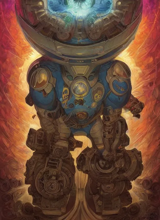 Prompt: mega man, shamanic poster lsd art, intricate, elegant, highly detailed, centered, digital painting, artstation, concept art, smooth, sharp focus, illustration, artgerm, tomasz alen kopera, peter mohrbacher, donato giancola, joseph christian leyendecker, wlop, frank frazetta