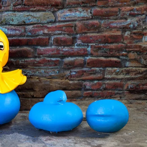 Prompt: rubber duck made of duplo