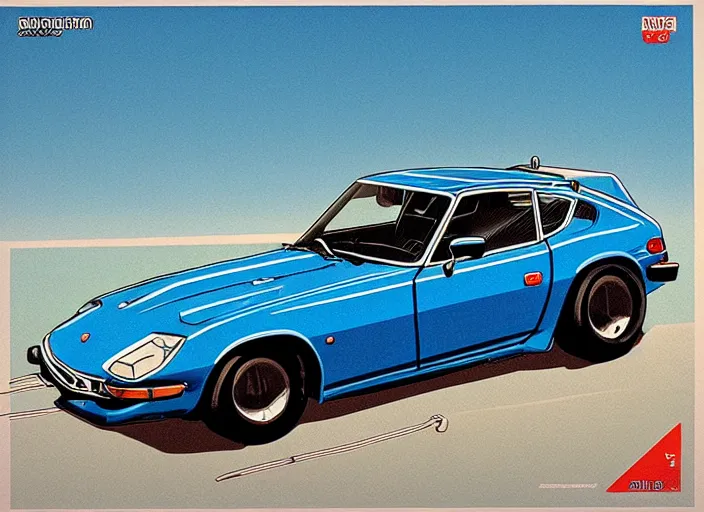 Image similar to highly detailed datsun 2 4 0 z, retro minimalist art by jean giraud, moebius starwatcher comic, sharp, 8 k