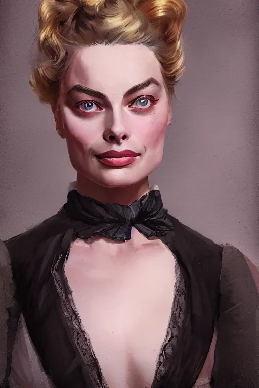 Image similar to Margot Robbie, victorian era, by Wangjie Li, artstation, trending on artstation, detailed, 4k