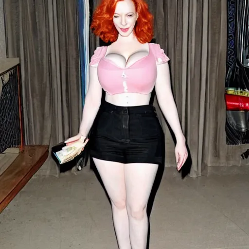 Image similar to symmetry!! christina hendricks!!! full frontal body photography of christina hendricks in croptop