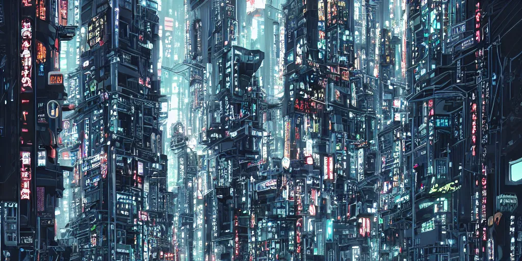 Image similar to Lone buildings in cyberpunk tokyo by kirokaze