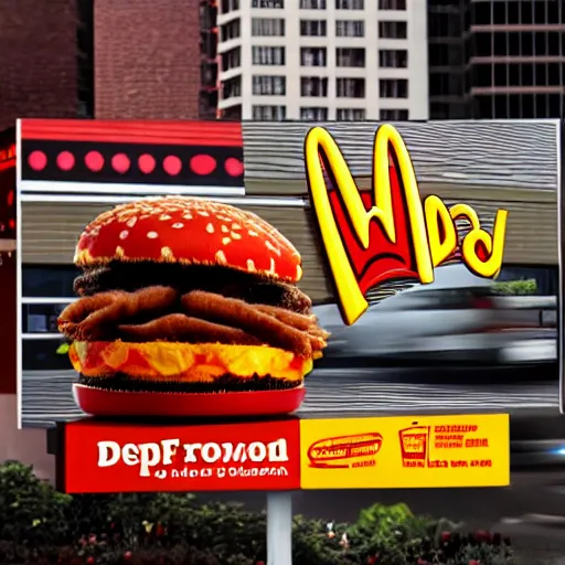 Prompt: deep fried spider mcdonalds ad. fried spider