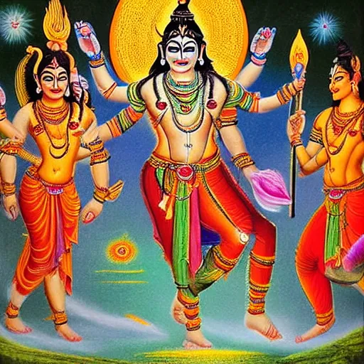 Image similar to Shiva Tandav or Tandava is an unbridled dance of the Lord. It is believed that the world sprang forth from the cosmic dance of Shiva and the creation, sustenance and destruction of the universe depends on it