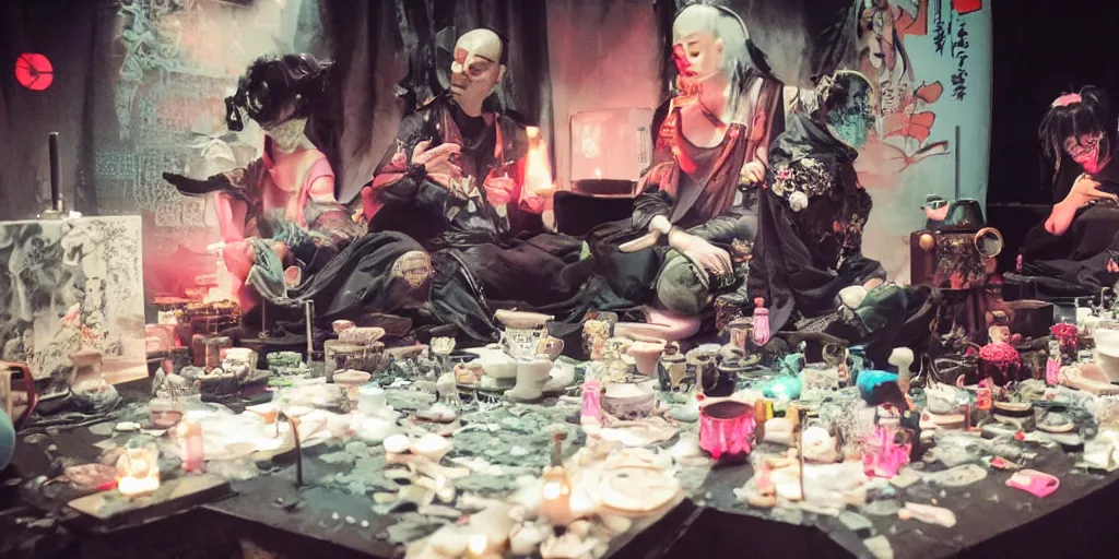 Image similar to cyberpunk tea ceremony