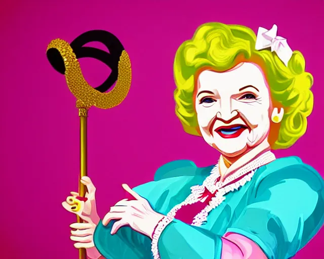 Image similar to teenage betty white as a cancan dancer in art deco style, hyper realistic, artstation, illustration, bright, cheerful, detailed and intricate environment