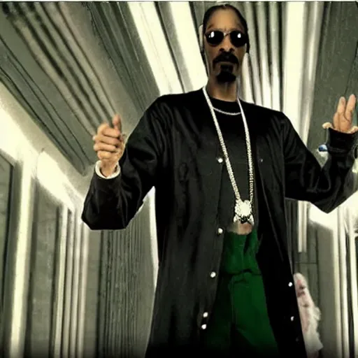 Prompt: snoop dogg as neo from the matrix, movie clip, trailer