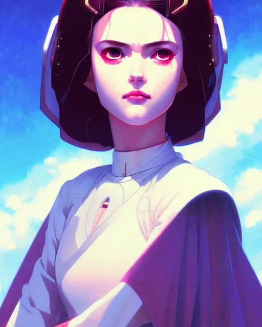 Prompt: padme amidala | | very very anime!!!, fine - face, smiling, realistic shaded perfect face, fine details. anime. realistic shaded lighting poster by ilya kuvshinov katsuhiro otomo ghost - in - the - shell, magali villeneuve, artgerm, jeremy lipkin and michael garmash and rob rey