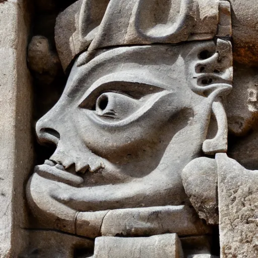 Prompt: an arrow shooting from the mouth of a stone gargoyle in an ancient temple, anime style