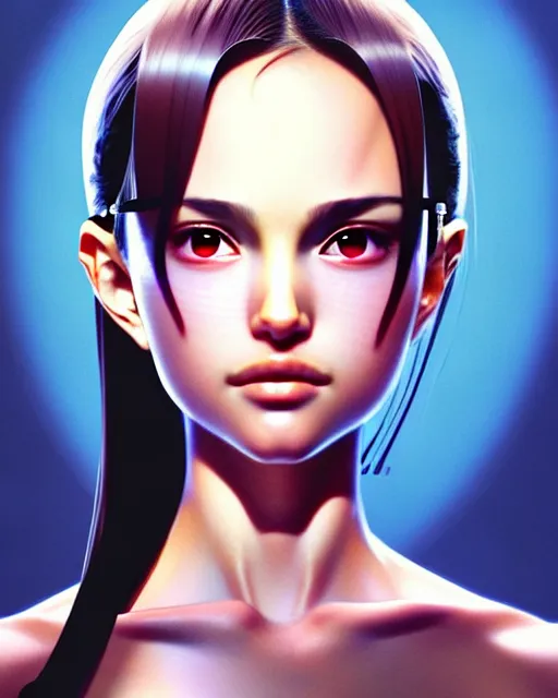 Prompt: beautiful! portrait of the popular japanese natalie portman girl, by katsuhiro otomo, yoshitaka amano, nico tanigawa, artgerm, greg rutkowski makoto shinkai takashi takeuchi studio ghibli, akihiko yoshida rendered with intense 3 d effect.