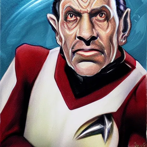 Image similar to captain sicko from star trek : deep space nine. realistic concept art painting,