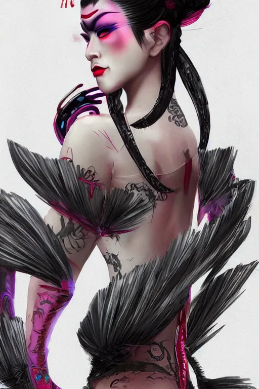 Image similar to agile geisha cyberpunk Dragon princess, digital art, 8k ,character ,realistic, portrait, hyperrealistic