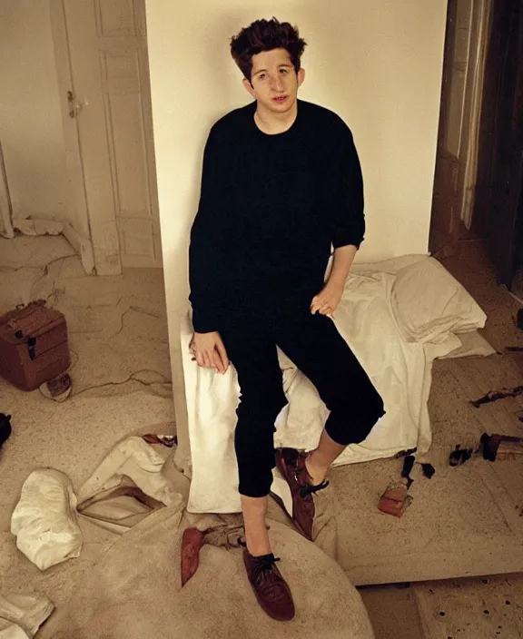 Image similar to portrait of charlie puth photographed by nan goldin