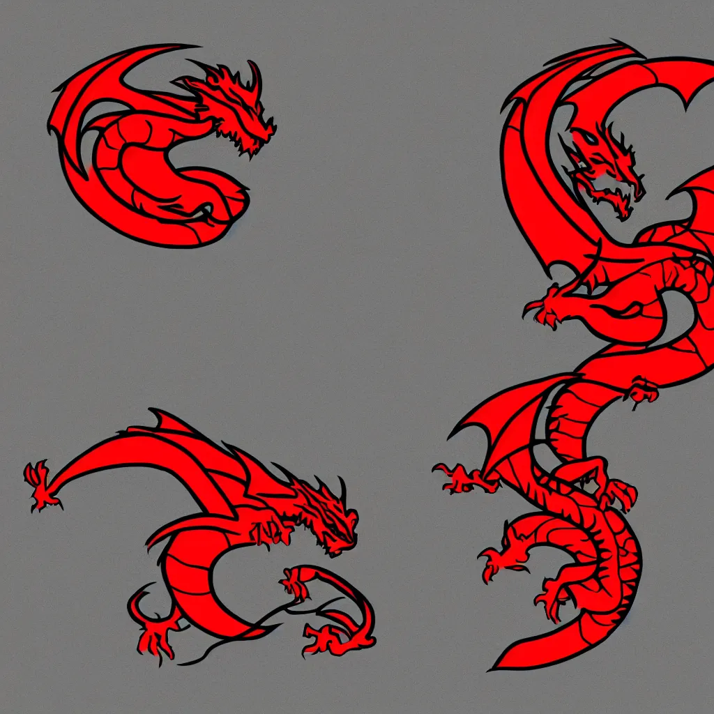 Image similar to a dragon, in the style of a sports logo