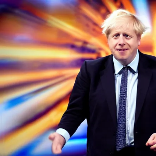 Image similar to zoomed out shot of boris johnson dancing terribly on americas got talent, 4 k photograph