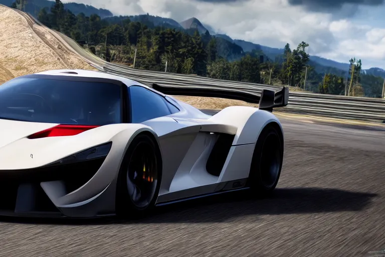 Image similar to photo wallpaper sport car gran turismo 7 forza horizon need for speed fast and furious 5 unreal engine supercar hypercar game concept car octane render, 4 khd 2 0 2 2 3 d cgi rtx style chrome reflexion global illumination ray tracing hdr arstation pixar and disney unreal.