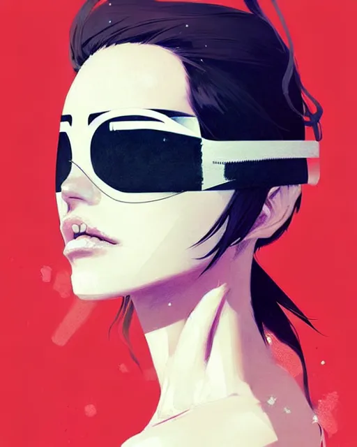 Image similar to a ultradetailed beautiful painting of a stylish woman with an eyepatch over her left eye, by conrad roset, greg rutkowski and makoto shinkai trending on artstation