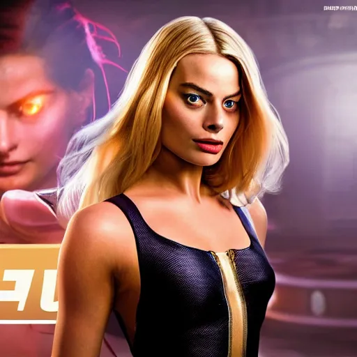 Prompt: Margot Robbie as a character in Street fighter 6 4k ultra high quality