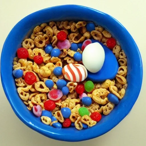 Image similar to surrealist bowl of cereal do not eat