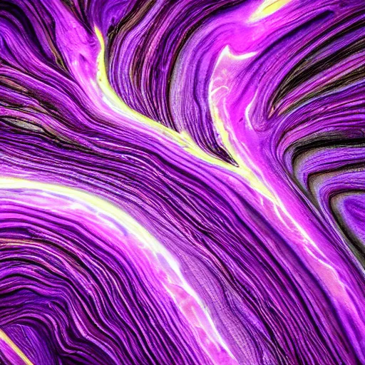 Prompt: inside view of very shiny dark saturated violet intestine with extreme glows. detailed undulations. wet look. lightning and electrical arcs. award winning digital art