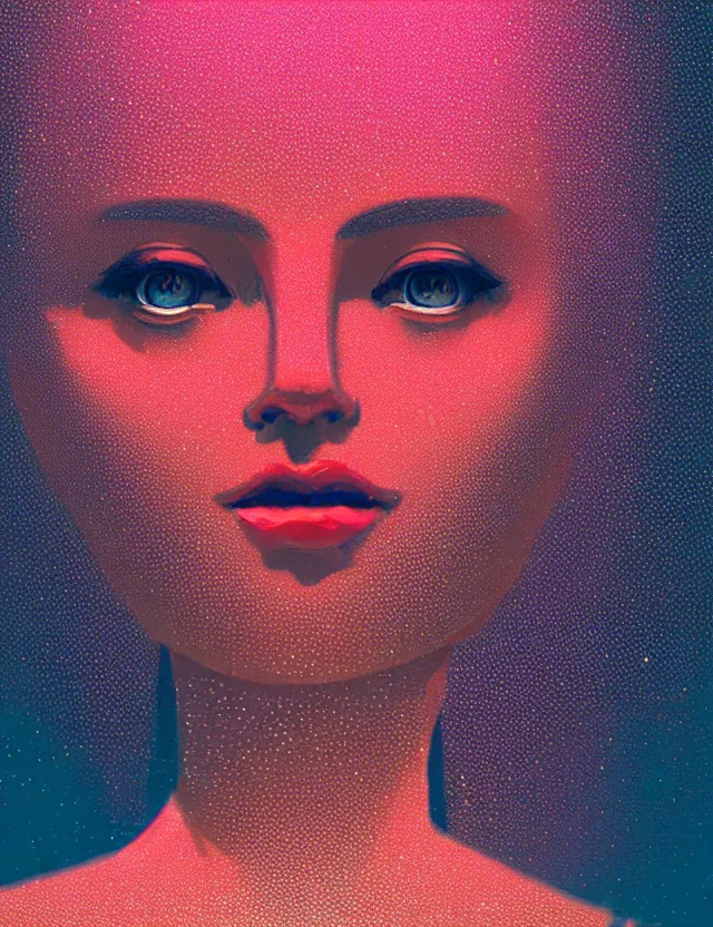 Prompt: bokeh background. close-up portrait of a goddess in crown, by beeple and greg rutkowski