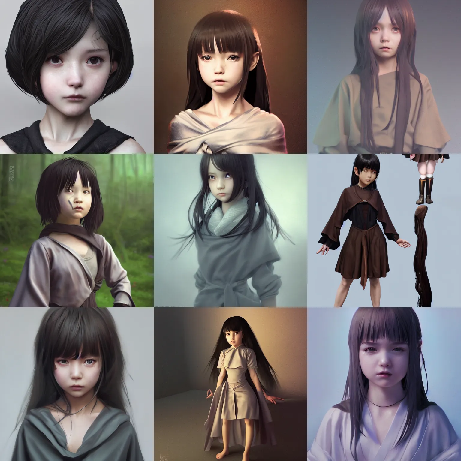 Image similar to Clothed.realistic style at CGSociety by WLOP,ilya kuvshinov,krenz cushart,Greg Rutkowski,trending on artstation.Zbrush sculpt colored,Octane render in Maya,Houdini VFX.Realistic fantasy cute young girl who is dark disciple,expressing joy,wearing mystic robe,silky hair, deep eyes.Oil painting.Cinematic dramatic atmosphere,sharp focus,soft volumetric studio lighting.