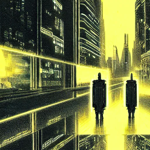 Image similar to cyber punk, futuristic, neo Chicago, blade runner city concept art, in the style of Syd Mead, award winning illustration, neon lights, raining