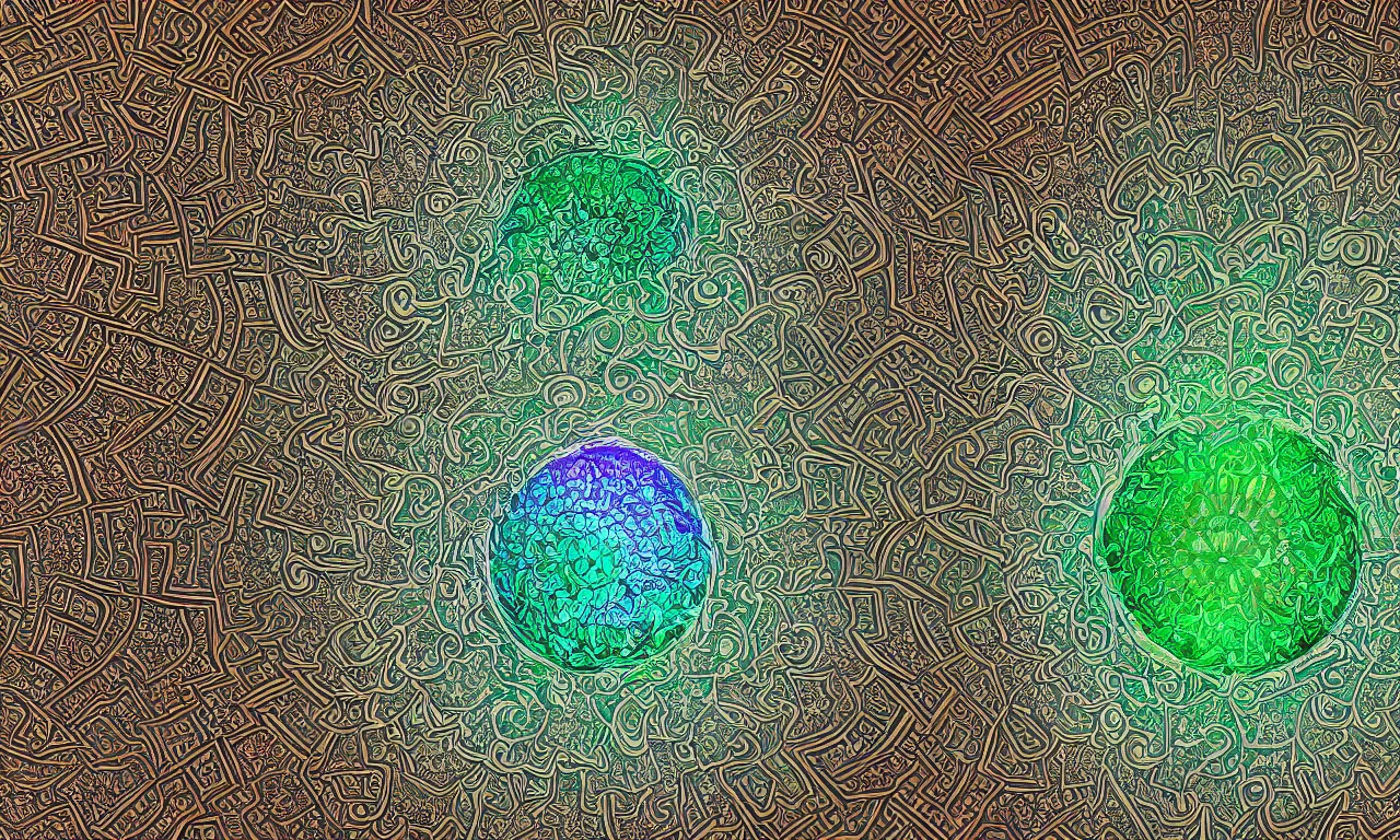 Image similar to mandelbrot 3 d volume fractal mandala ceramic chakra digital color stylized an ancient white bone and emerald gemstone relic, intricate engraving concept substance patern texture natural color scheme, global illumination ray tracing hdr fanart arstation by sung choi and eric pfeiffer and gabriel garza and casper konefal