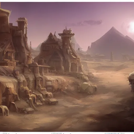 Image similar to a desert village, artstation, cgsociety