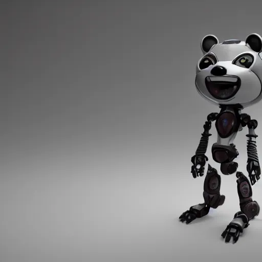 Image similar to a robot racoon, octane render, realistic