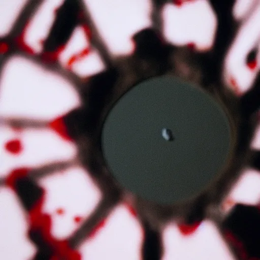 Image similar to filmic closeup dutch angle movie still 4k UHD 35mm film color photograph of a freshly amputated hand sitting on top of a puddle of blood