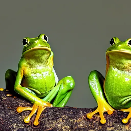 Image similar to two frogs sitting next to each other, national geographic photo