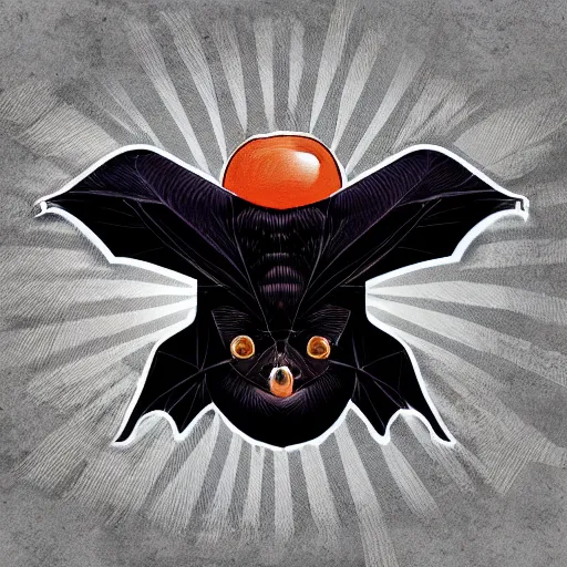 Image similar to close - up fruit bat, digital art, high quality, illustration, sticker,