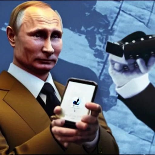 Prompt: a photo of putin with a playstation controller playing assassins creed