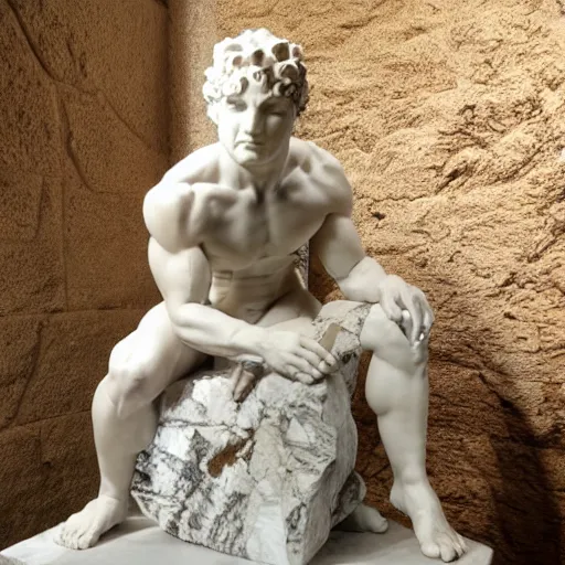 Prompt: epic greek marble statue of the Pokémon Landorus, photo, chiaroscuro