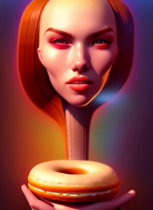 Image similar to a smoothie flavored donut, diffuse lighting, fantasy, highly detailed, photorealistic, digital painting, artstation, illustration, concept art, smooth, sharp focus, in the style of tom bagshaw