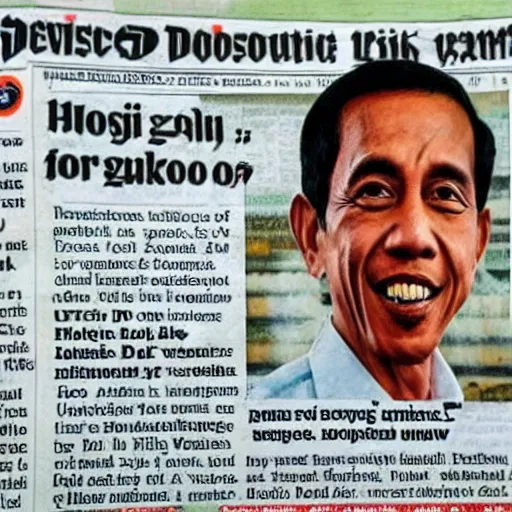 Prompt: jokowi dodo, new hope, victorian newspaper article