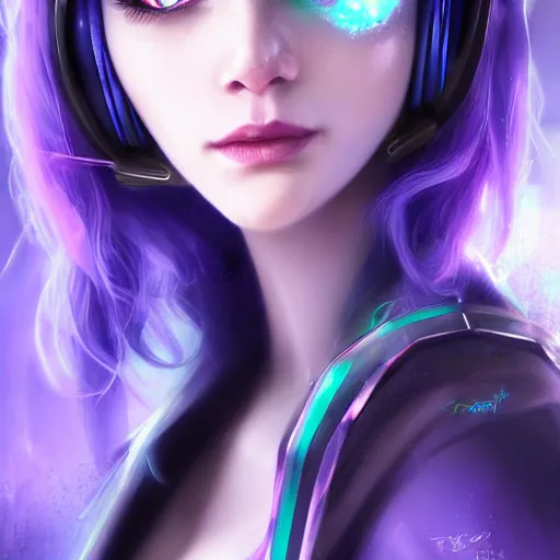 Prompt: Fantasy warlock, character portrait, pretty egirl gaming, blue hair, perfect blue arctic eyes, blue neon style gaming headset, face, very pretty face, cinematic lighting, hyper-detailed, cgsociety, 8k, high resolution, in the style of Charlie Bowater, Tom Bagshaw, single face, symmetrical, headshot photograph, insanely detailed and intricate, beautiful, elegant, cinematic, portrait, Raphaelite, headroom, artstation