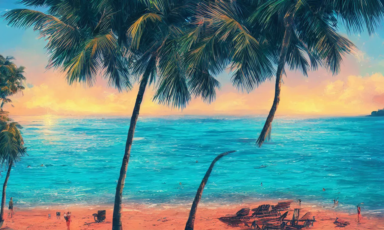 Image similar to paradise beach by alena aenami artworks in 4 k