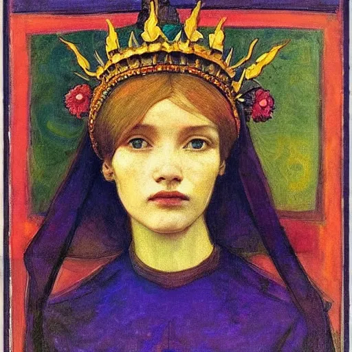 Image similar to the bee crown, by Annie Swynnerton and Nicholas Roerich, elaborate costume, flowers, rich color, dramatic cinematic lighting, smooth, sharp focus, extremely detailed