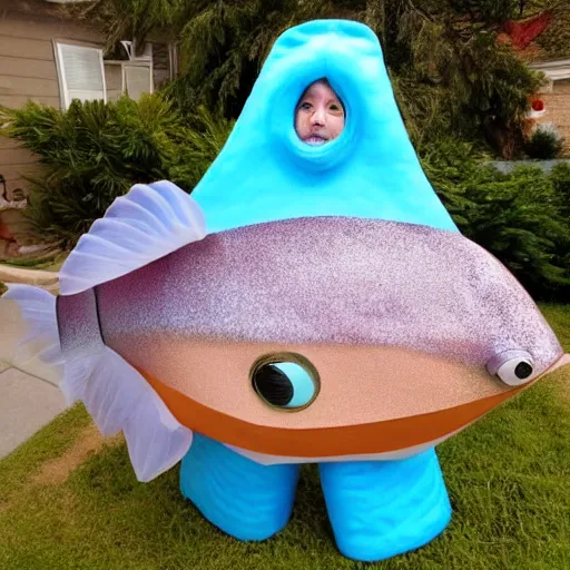 Image similar to a person in a fish costume, craigslist photo