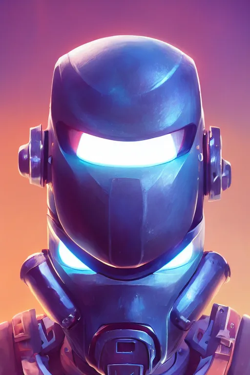 Image similar to epic mask helmet robot ninja portrait stylized as fornite style game design fanart by concept artist gervasio canda, behance hd by jesper ejsing, by rhads, makoto shinkai and lois van baarle, ilya kuvshinov, rossdraws global illumination radiating a glowing aura global illumination ray tracing hdr render in unreal engine 5