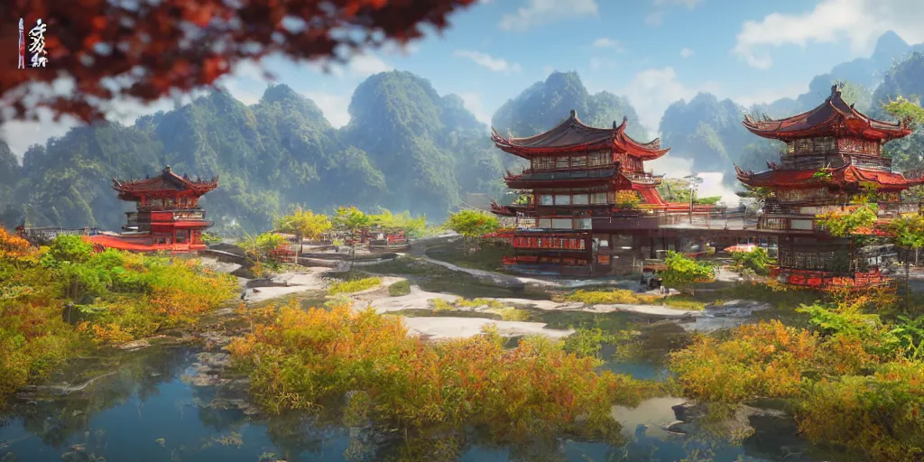 Image similar to hutao from genshin impact, unreal 5, hyperrealistic, realistic, photorealistic, dynamic lighting, highly detailed, cinematic landscape, studio landscape, studio lighting