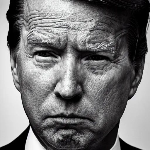 Image similar to , donald trump, joe biden, ron desantis, nancy pelosi, symmetrical, close up face portrait of ash catchem, scowling, studio lighting, depth of field, photography, black and white, highly detailed