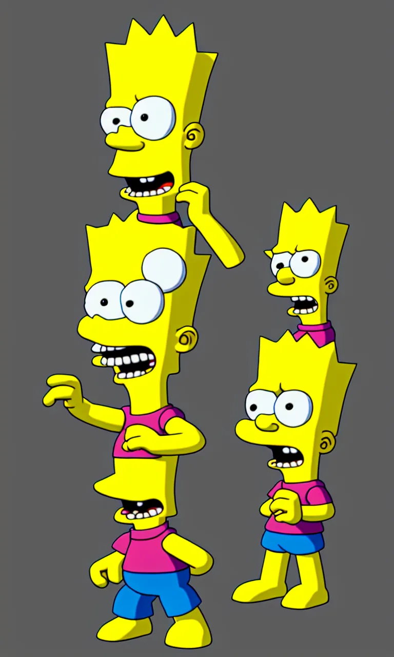 Prompt: bart simpson as real guy, render in vray, ambient occlusion