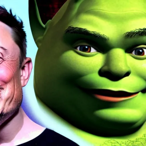 Prompt: elon musk as shrek