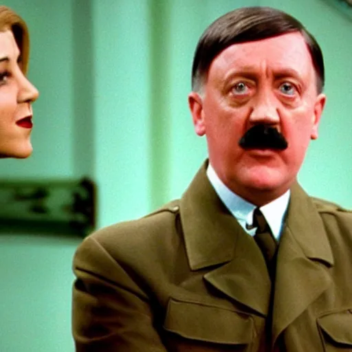 Image similar to A still of Hitler in the 1990s sitcom Friends