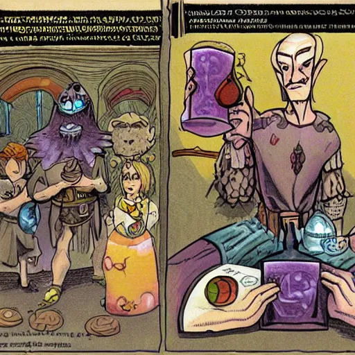 Prompt: illustration of health potion, dungeons and dragons, by tony diterlizzi